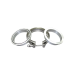 3.5" Stainless Steel V-Band Clamp + 3.5" I.D. Aluminum Downpipe Flanges (2 Flanges) with O-ring seal